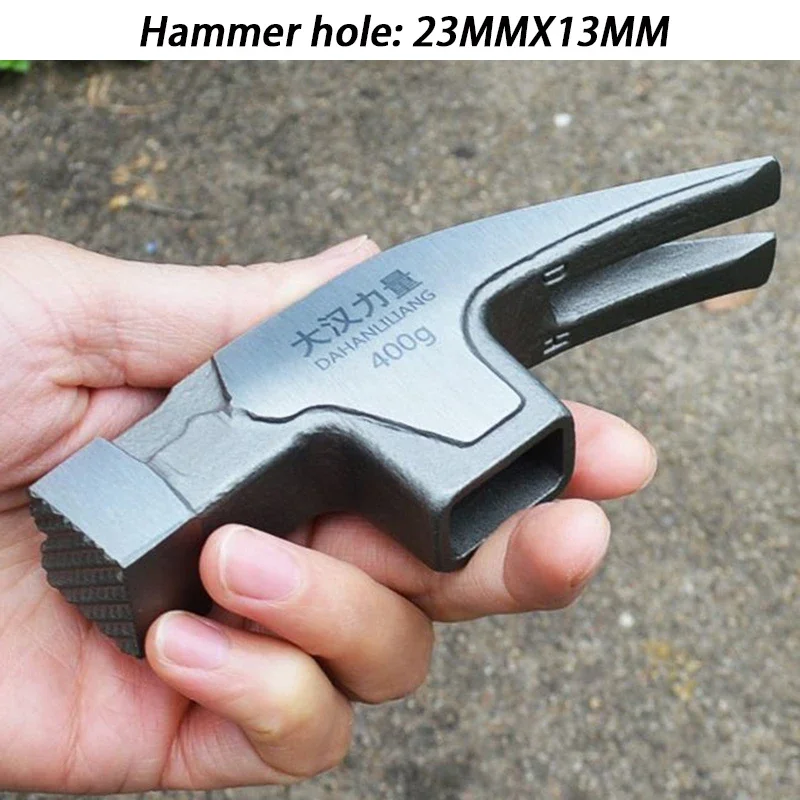 Steel No. 55 Hammer Head Right Angled 400g Carpenter Hammerhead Woodworking Professional Hammers Head Nail Powerful Hand Tools