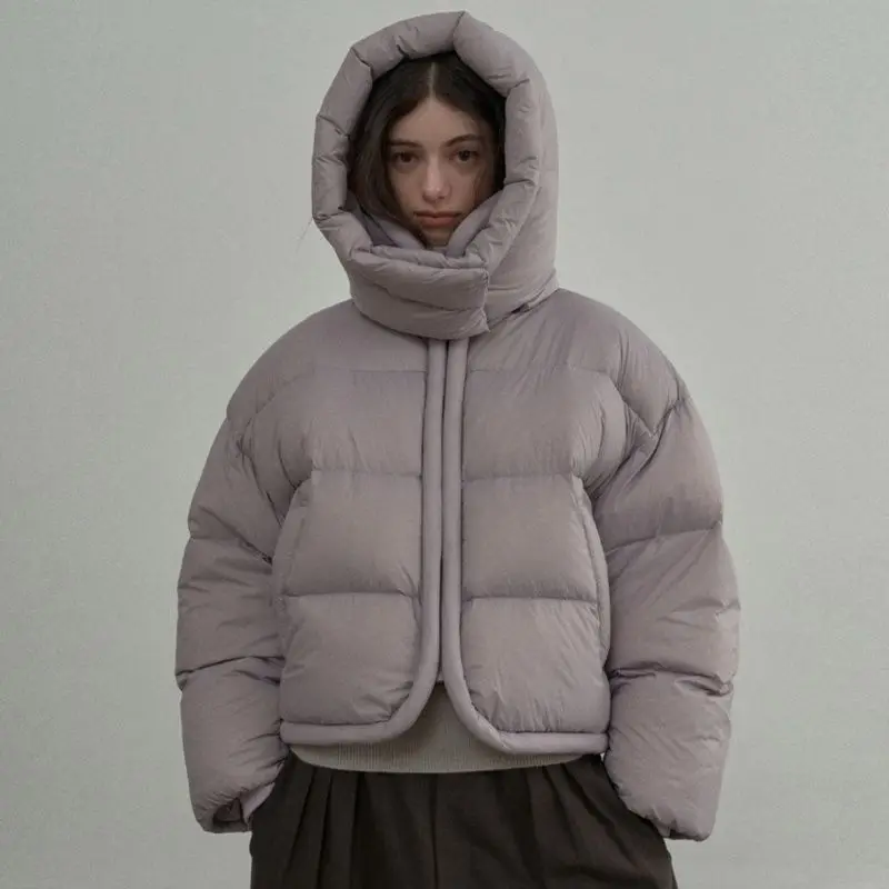 2026 Fashion Winter New Cold proof Stand up Collar Hooded Pike Coat Short Korean Loose Thick Warm Bread Jacket