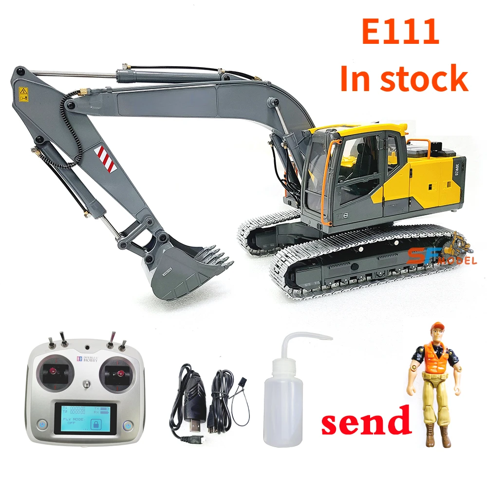 Double E E111 Hydraulic RC Excavator 1/14 E111-003 Remote Control Crawler Excavator Metal Model Boy Remote Control Car Toy Gift