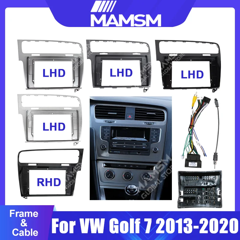 For VW Golf 7 2013-2020 10inch car radio android fascia multimedia cd mp5 video Audio stereo panel frame cable harness