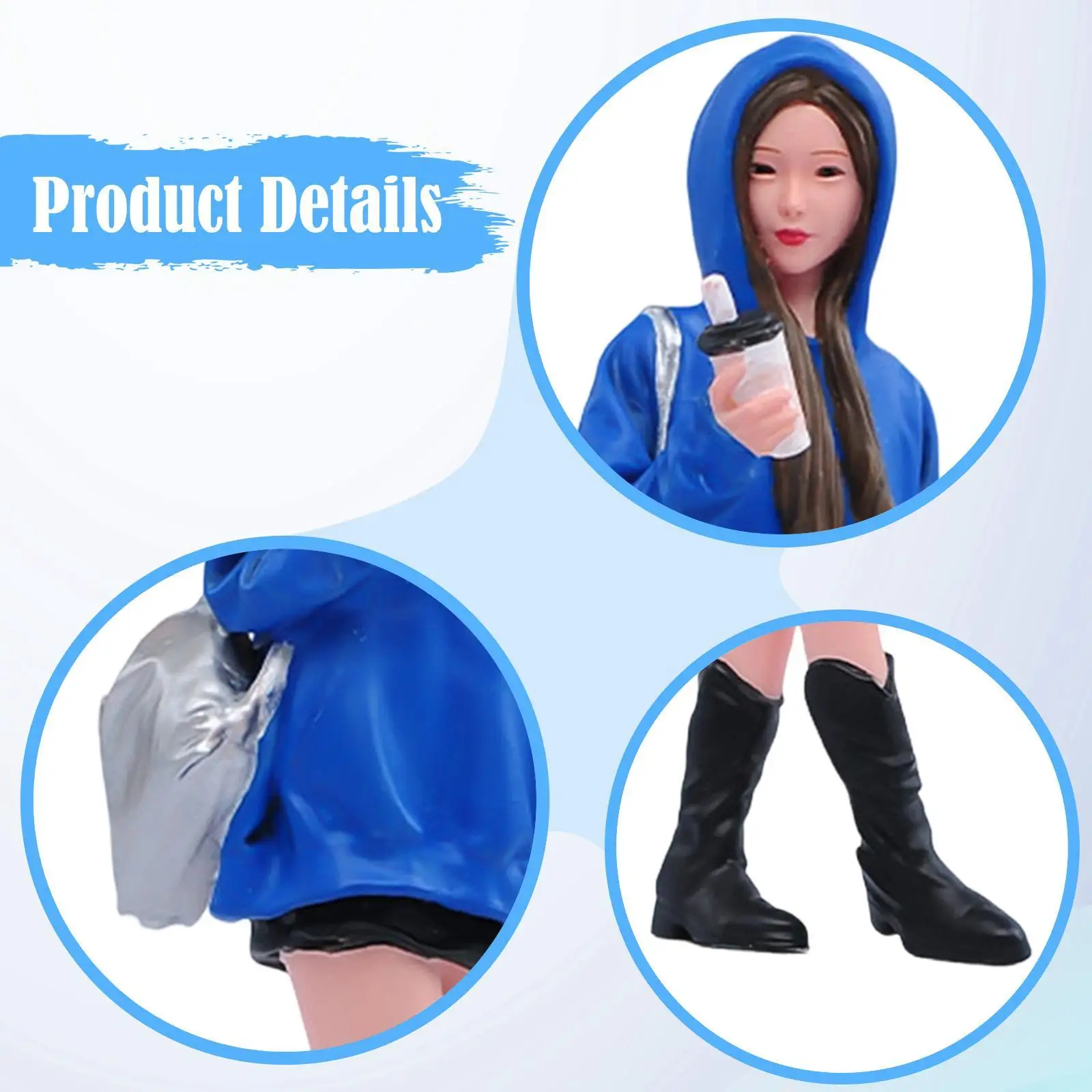 

Miniature Girl Figurine, Diorama Model, Hand-painted Realistic Simulation, Photography Prop for DIY Staging