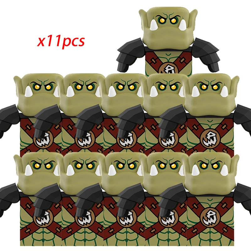 MOC Creative Medieval lotr Figures Orc Army Soldiers Raider Vargr Knights Building Blocks Bricks Toys for children gifts