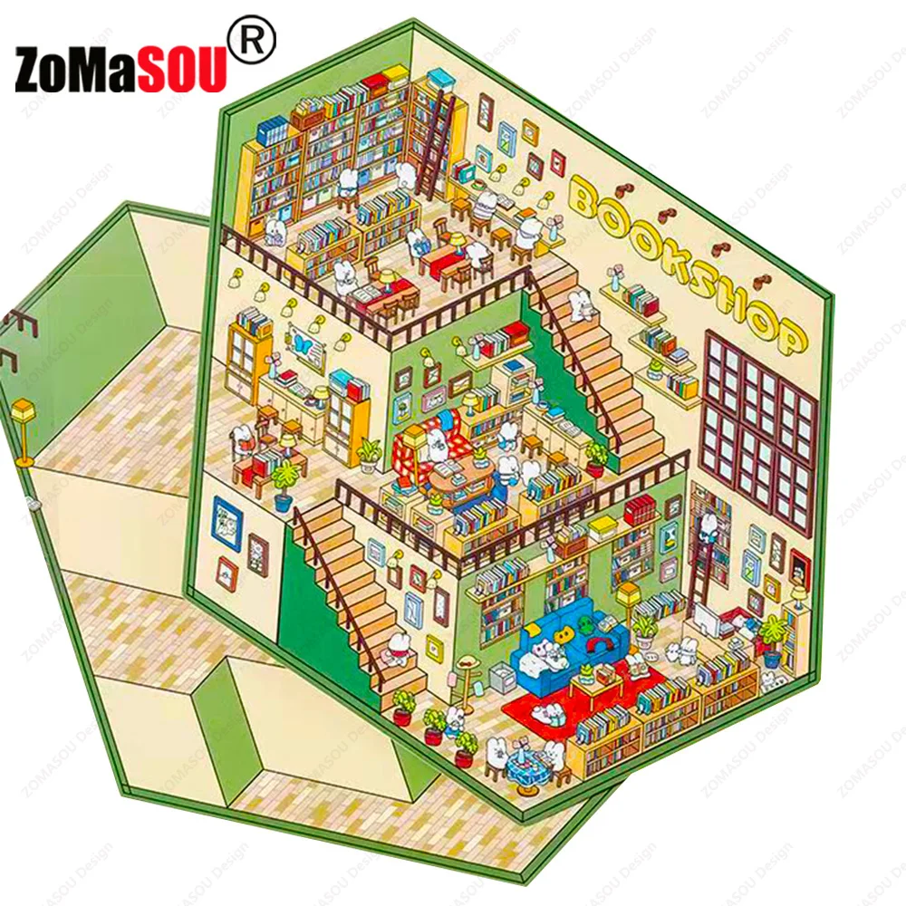 Plus Size 3D DIY Sticker Third-story Miniature Cabin Scene Visual Sticker Stacking Pasting Festival Birthday Gift for Kid Child