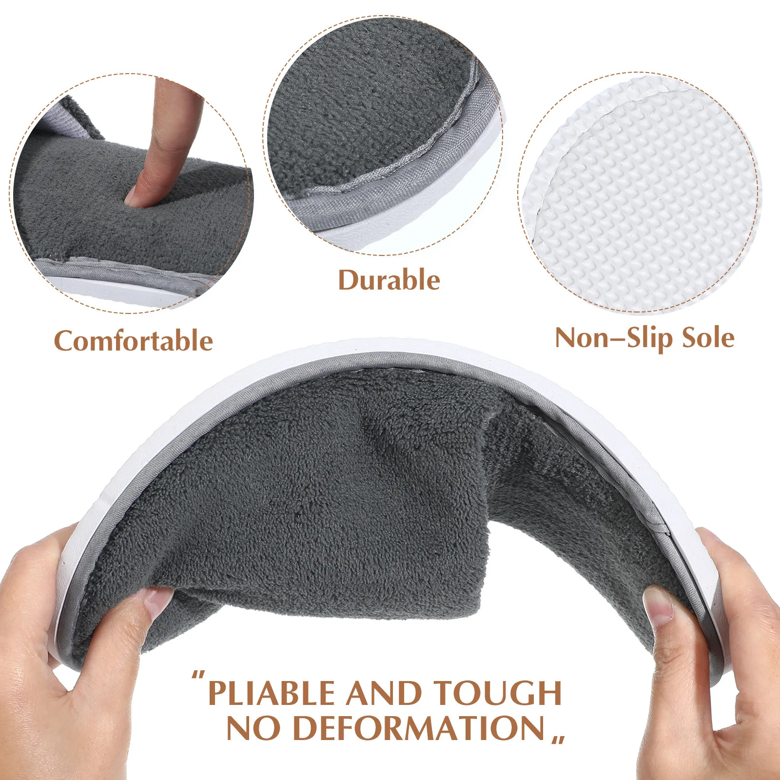 

6Pairs Coral Fleece Non-Slip Slippers Disposable Home Hotel Indoor Lightweight Travel Hotel Slippers Supple Shoes