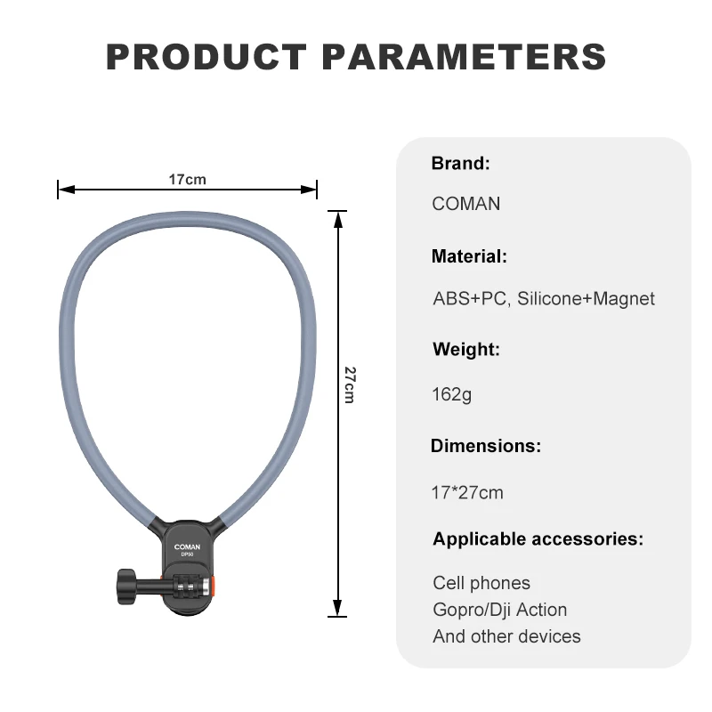 إكسسوارات رياضية حامل للرقبة على شكل حرف U بدون استخدام اليدين للهواتف المحمولة Gopro Full Series Action Series Mijia