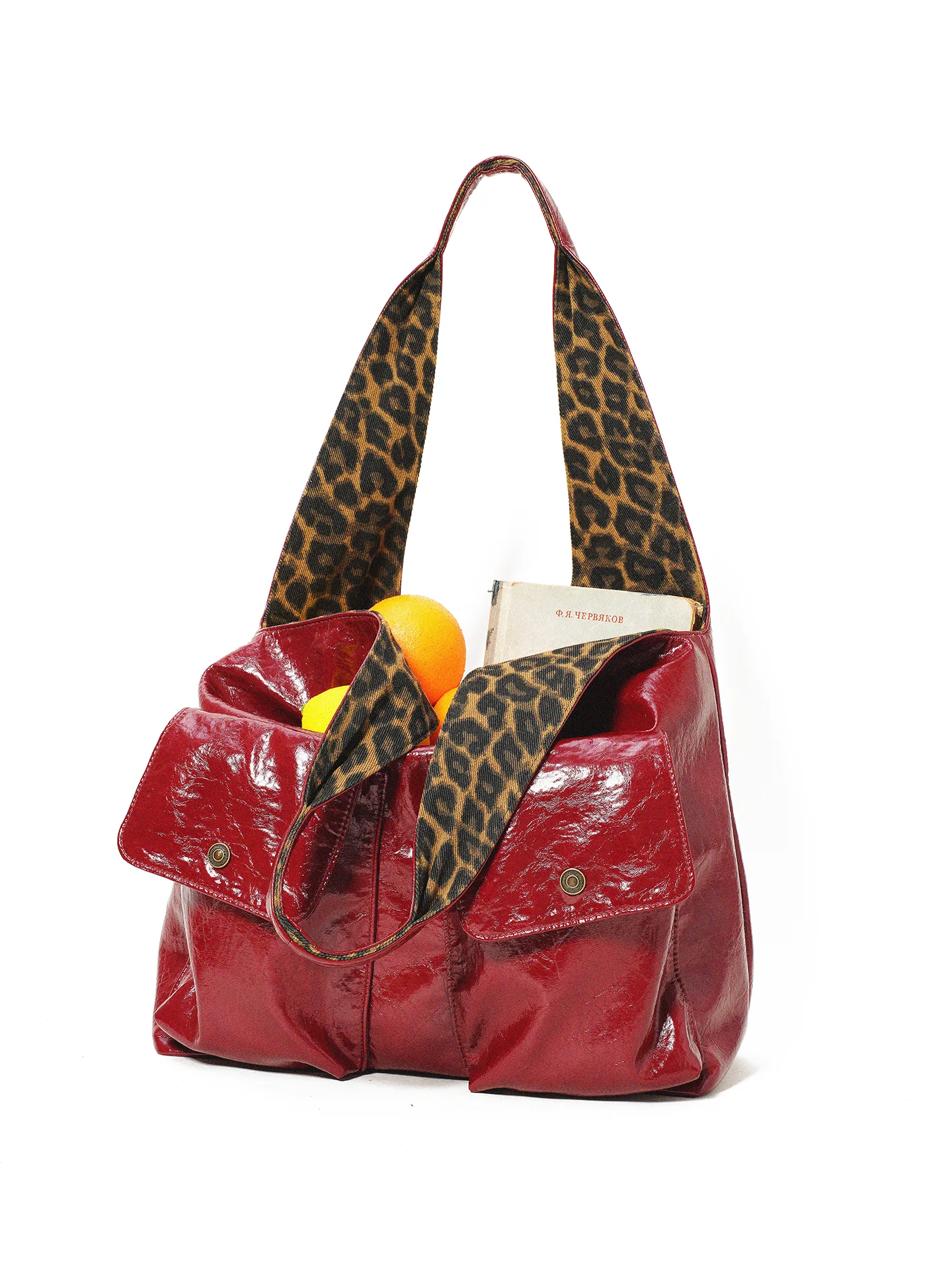 Momogigi Berlin Street Retro Oil Wax Texture Paper Texture Large Capacity Tote Bag Underarm Bag Unisex Original Design Hobo Bag