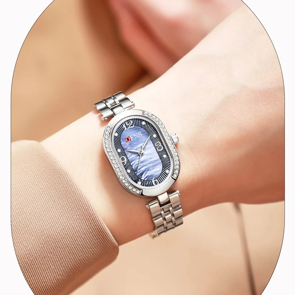 OFNS 1575 Luxury and Fashionable Quartz Women's Watch Waterproof Diamond Inlaid Gangdi Watches for Women Relogio Feminino