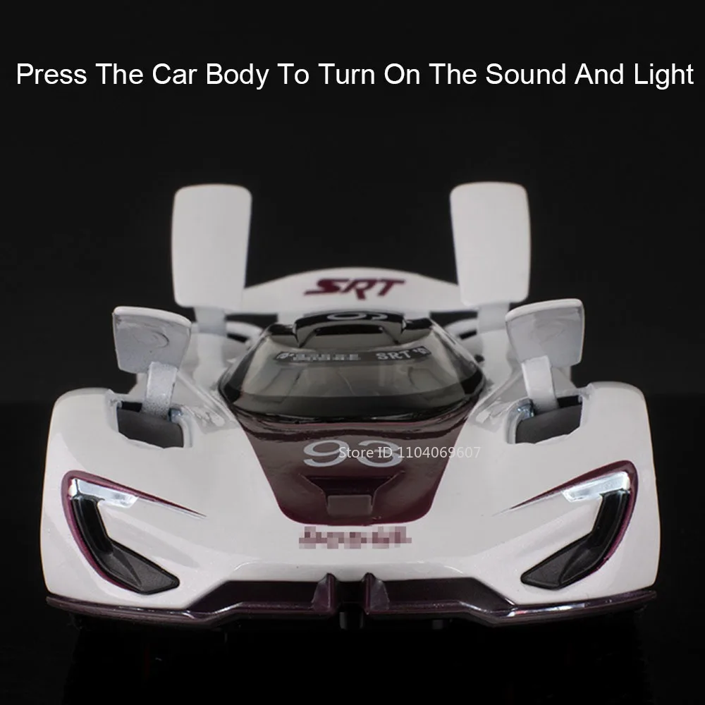 1:32 SRT Tomahawk modèle de voiture de sport jouets alliage moulé sous pression chargeur 1970 modèles de véhicules son lumière portes ouvertes retirer enfants cadeaux