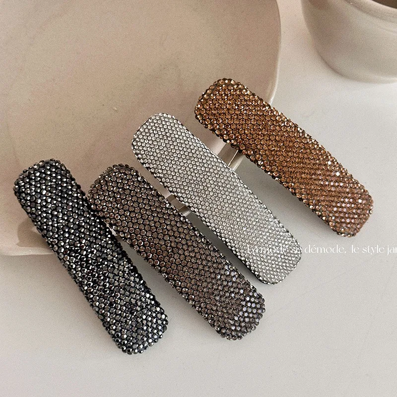 Spicy Girl Group Style INS Full Diamond Style Sparkling Hair Clip Simple and Sweet Bang Edge Clip New Hair Card Accessories