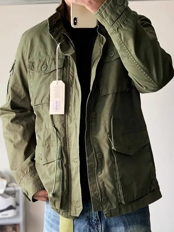 Rare M43 American Retro Khaki Heavyweight M65 Jacket Workwear Outerwear Washed Military Fan Favorite Winter Thick Long Sleeve