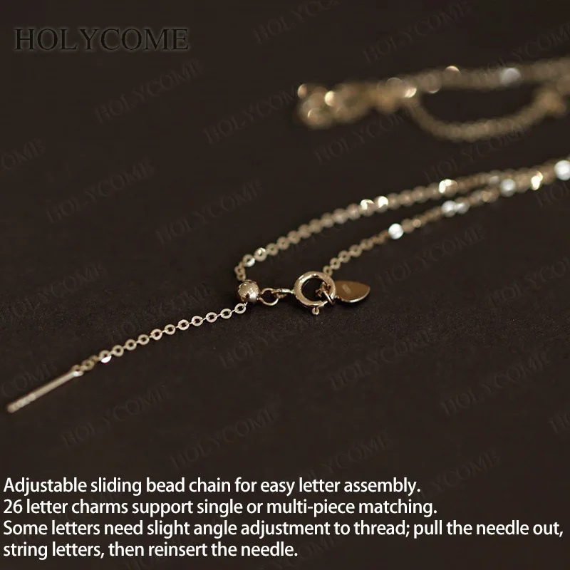 Minimalistische Initialen A-Z Buchstaben-Halskette für Frauen und Männer Alphabet S925 Silber Ketten Schmuck Einzigartiges Geburtstagsgeschenk Großhandelspreis – Detail 10