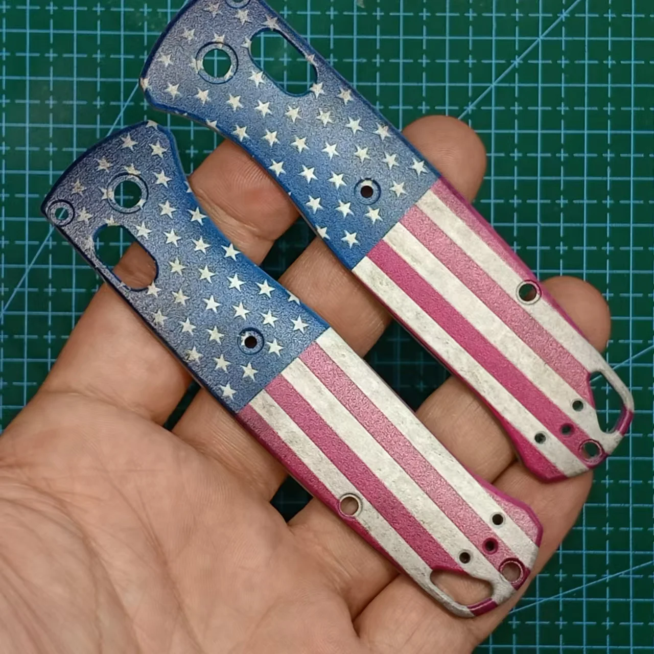 

1 Pair Custom Made Titanium Alloy Grip Handle Scales for Benchmade Bugout 535