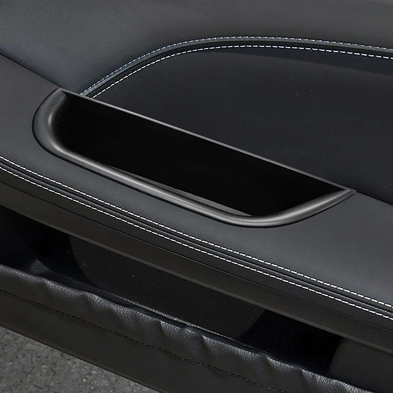 Car Styling Door Storage Box Decoration Cover Trim For Mercedes Benz SLK SLC 2011-2018 Black Interior Accessories