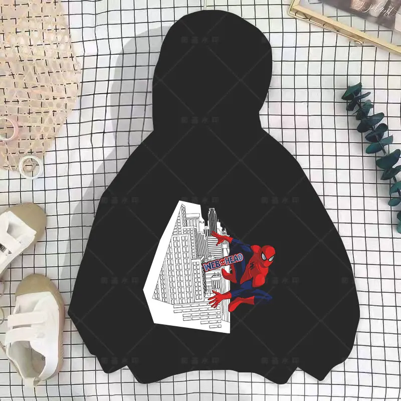 2024 Marvel Super Hero Spiderman Hooded The Avengers children Sweatshirt kid Hoodies Harajuku fleece Autumn Pullover Clothes