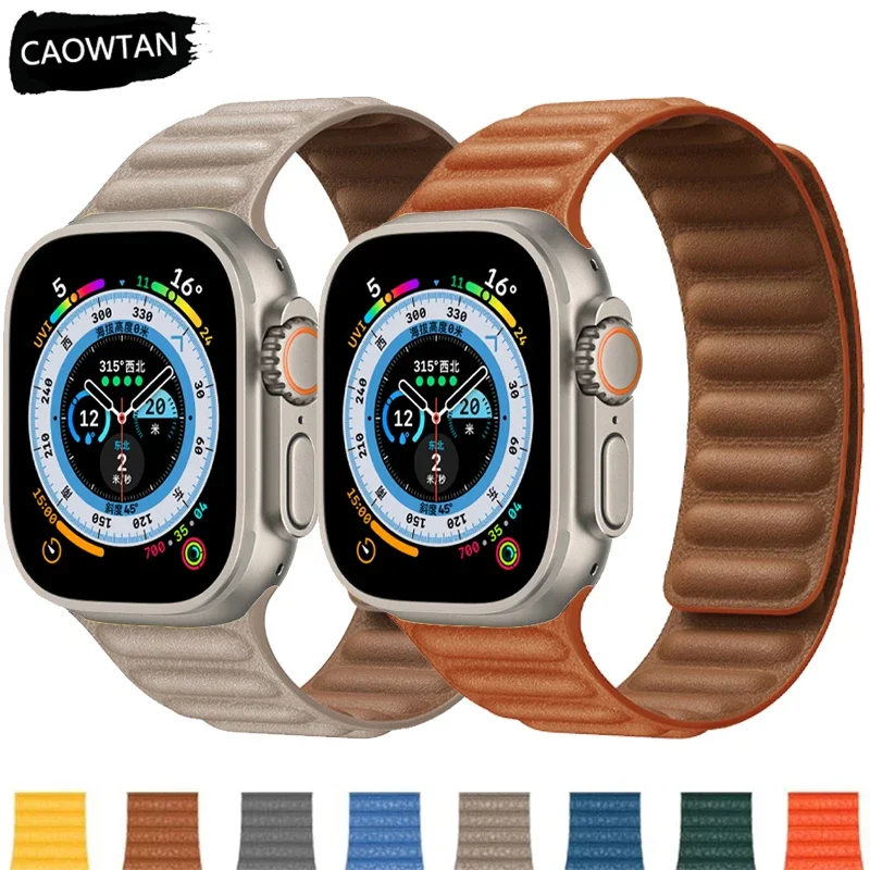 New FineWoven strap For Apple Watch Band 44mm 40mm 45mm 49mm 41mm Original Magnetic loop bracelet iWatch Series 9 8 SE 7 Ultra 2