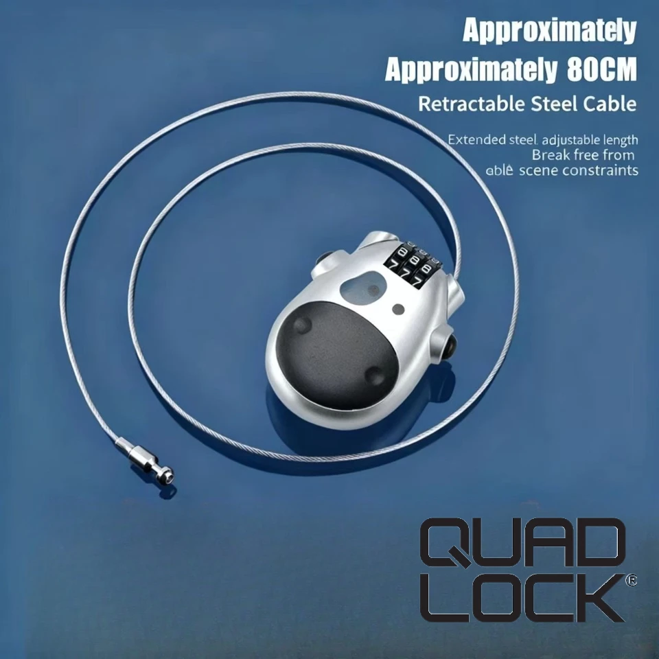 

QUAD LOCK Bicycle Suitcase Password Locks Retractable Steel Cable Code Lock Safety Locks