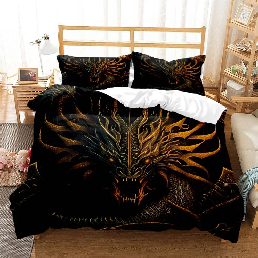 3D Dragon Tier printed Queen bedding set  Customized King size bedding set Soft and comfortable  Bedding set luxury