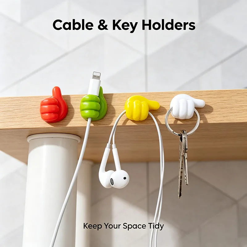 7PCS Organizer Cable Holder Cute Cable Holder Tidy Tripod for Charger Protection Cable Holder for Table ZMLXQ06