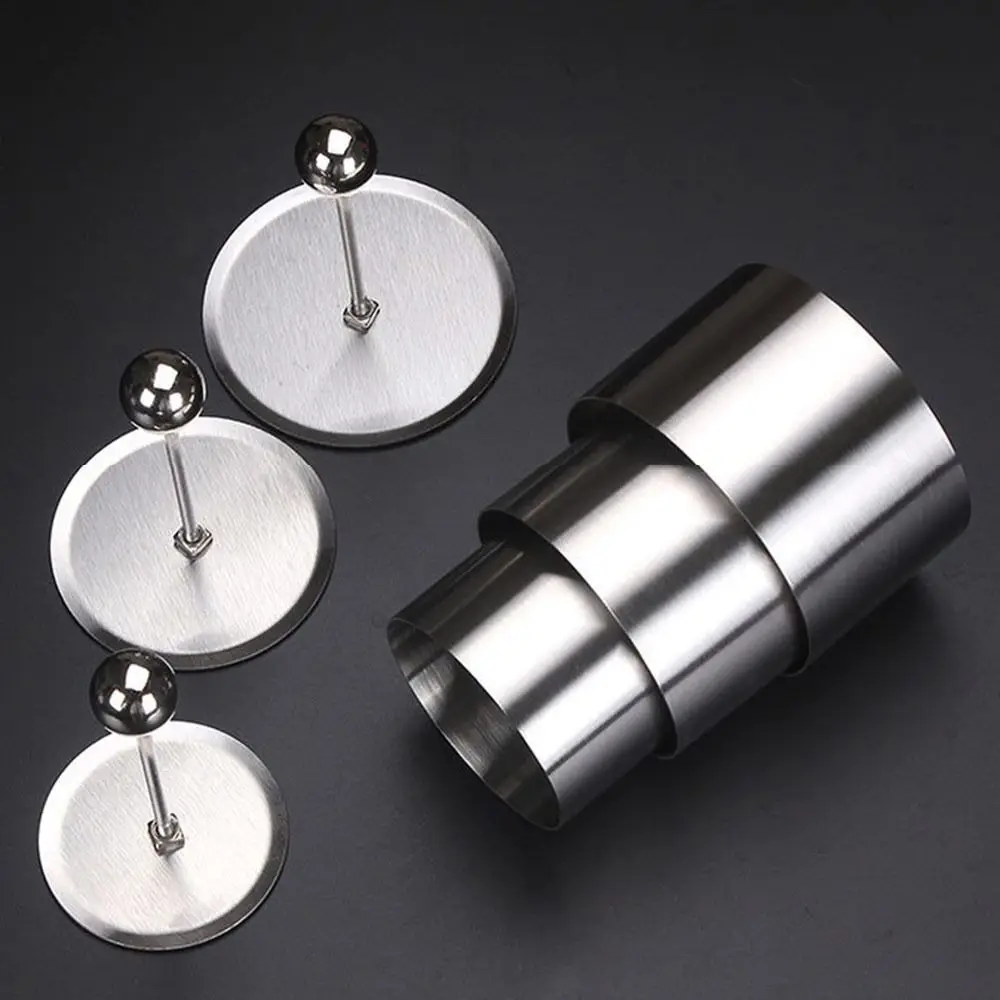 New Round Cake Mousse Ring Stainless Steel Non Stick Food Mold with Pusher Easy To Demould Rice Ball Mold