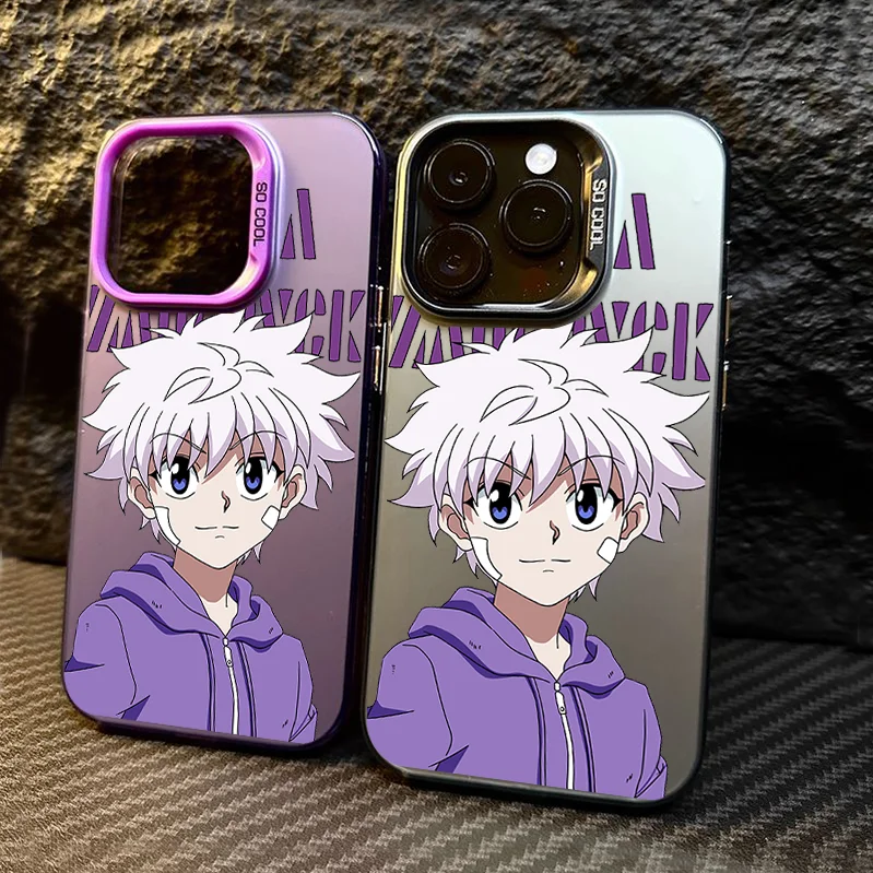 Hunterxhunter Metal Buttons Case for Apple Iphone 11 12 13 14 15 Pro Max Killua Zoldyck Case for Iphone 11 13 14 15 Full Cover