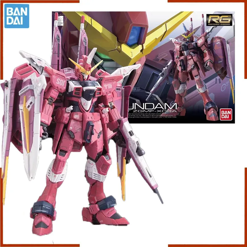 Bandai RG 09 ZGMF-X09A Justice Gundam Anime Figurines Mobile trempé Gundam Modèle En Plastique Kit Jouets pour Garçons Cadeaux pour Enfants