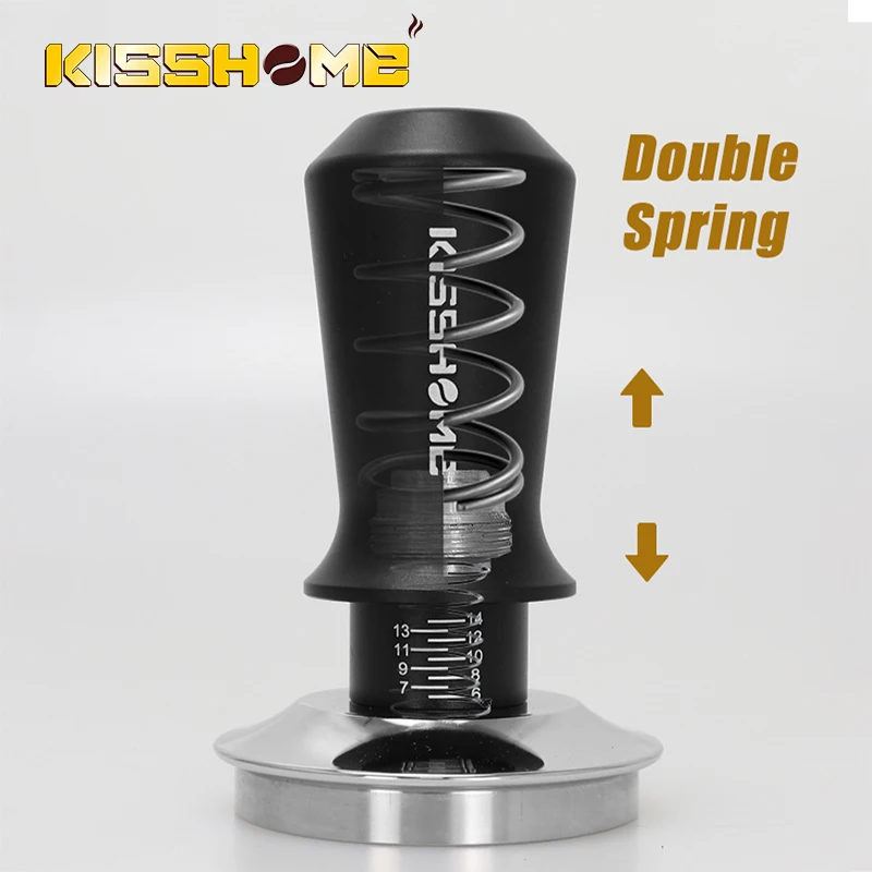 Coffee Tamper 51mm 53.3mm 58.5mm Double Spring Loaded Calibrated 30lb Constant Pressure Barista Espresso Machine Accessories