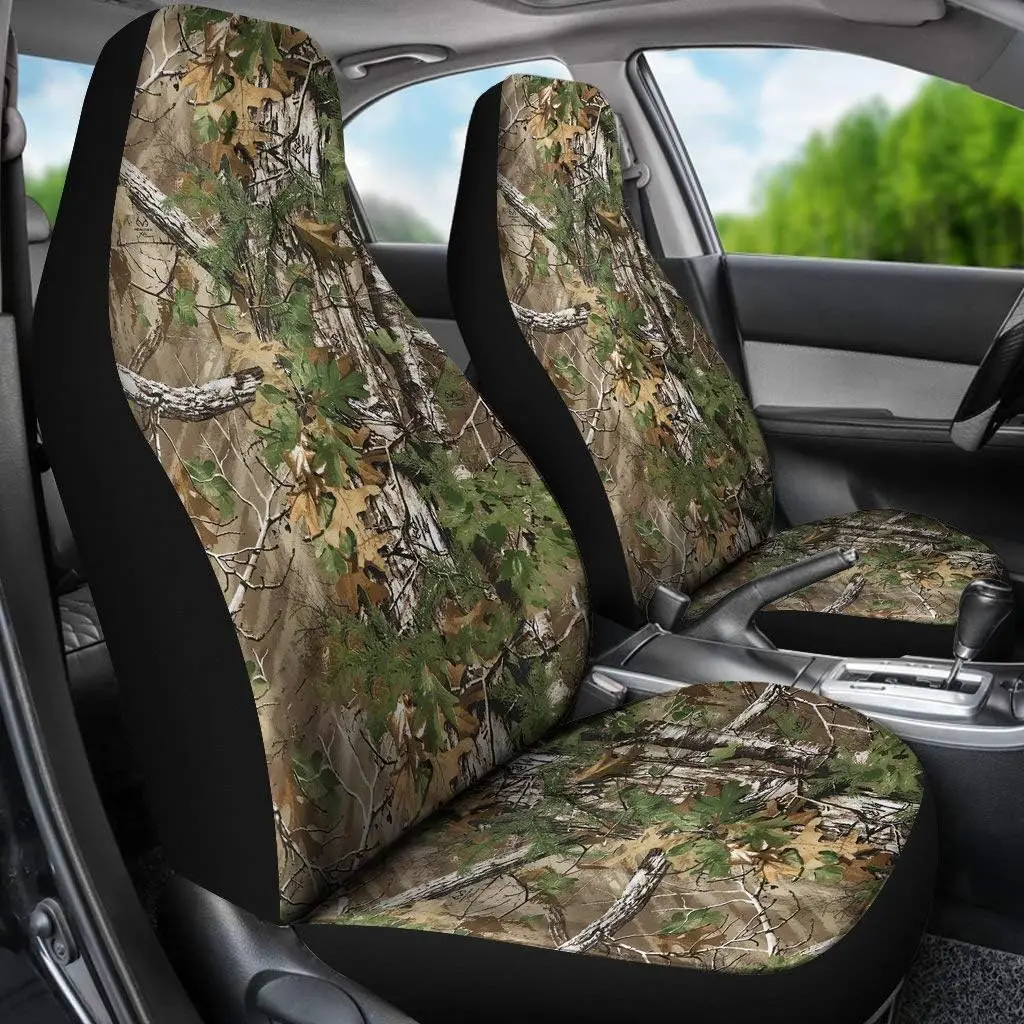 Real Tree Edge Camo Camouflage Car Seat Covers Car Seat Protector Auto Seat Covers Set of 2 Fit Most Vehicle Cars Sedan Truck