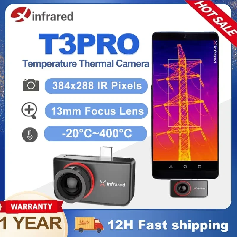 InfiRay T3PRO Infrared Thermal Camera Mobile Phone Floor Heat Detection PCB CircuitNight Vision Thermal Imager for Android