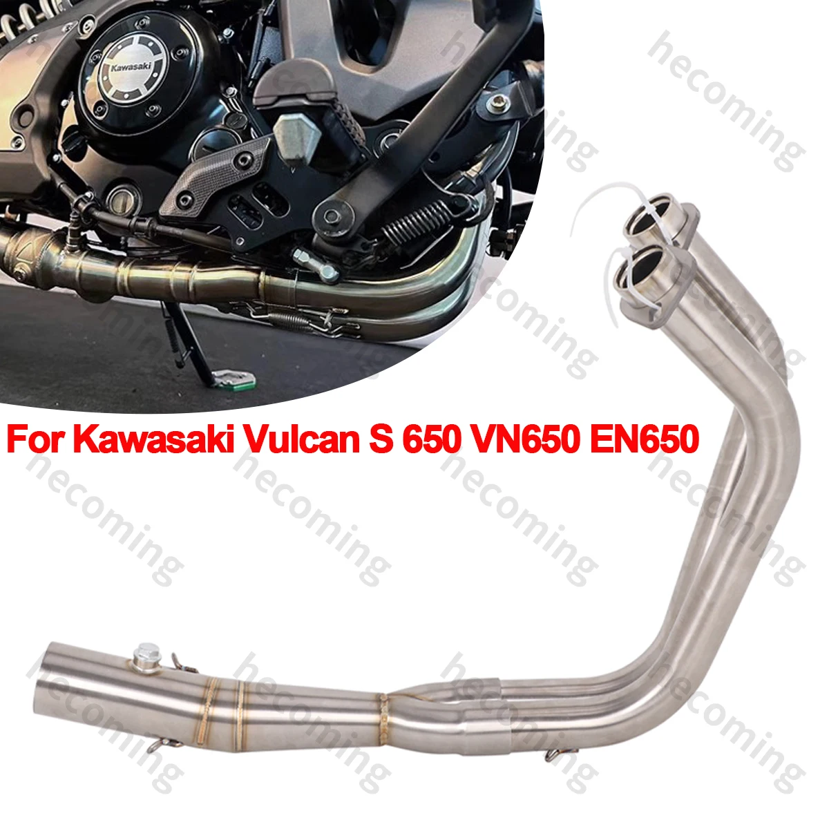 US Stock Exhaust Front Link Pipe For Kawasaki Vulcan S650 650 VN650 EN650 650S Exhaust Escape Moto Modified