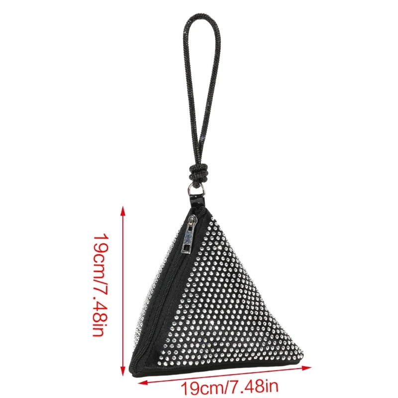 Bolsa noite com brilhante para mulheres, bolsa triangular para coquetel, bolsa clutch