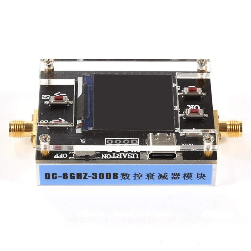 Digital Programmable RF Attenuator Module TYPE-C Type 6G 30DB TFT Display CNC Housing Support Communication Attenuator