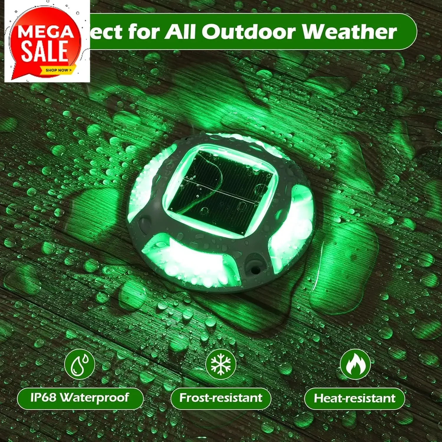 Hot SalesSolar Driveway Lights Outdoor 12 Pack, 2 Color Modes LED Deck Dock Marine Waterproof Security Marker Lights For Step Si