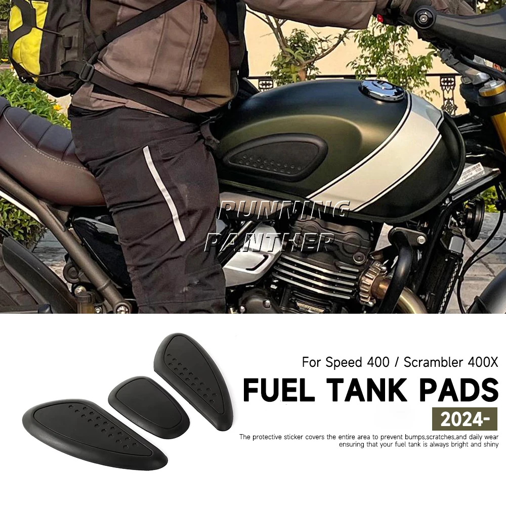 For Speed SPEED 400 Scrambler 400X 2024 2025 Motorcycle Fuel Tank Sticker Pad Rubber Anti Slip Traction Decal Kit Part New