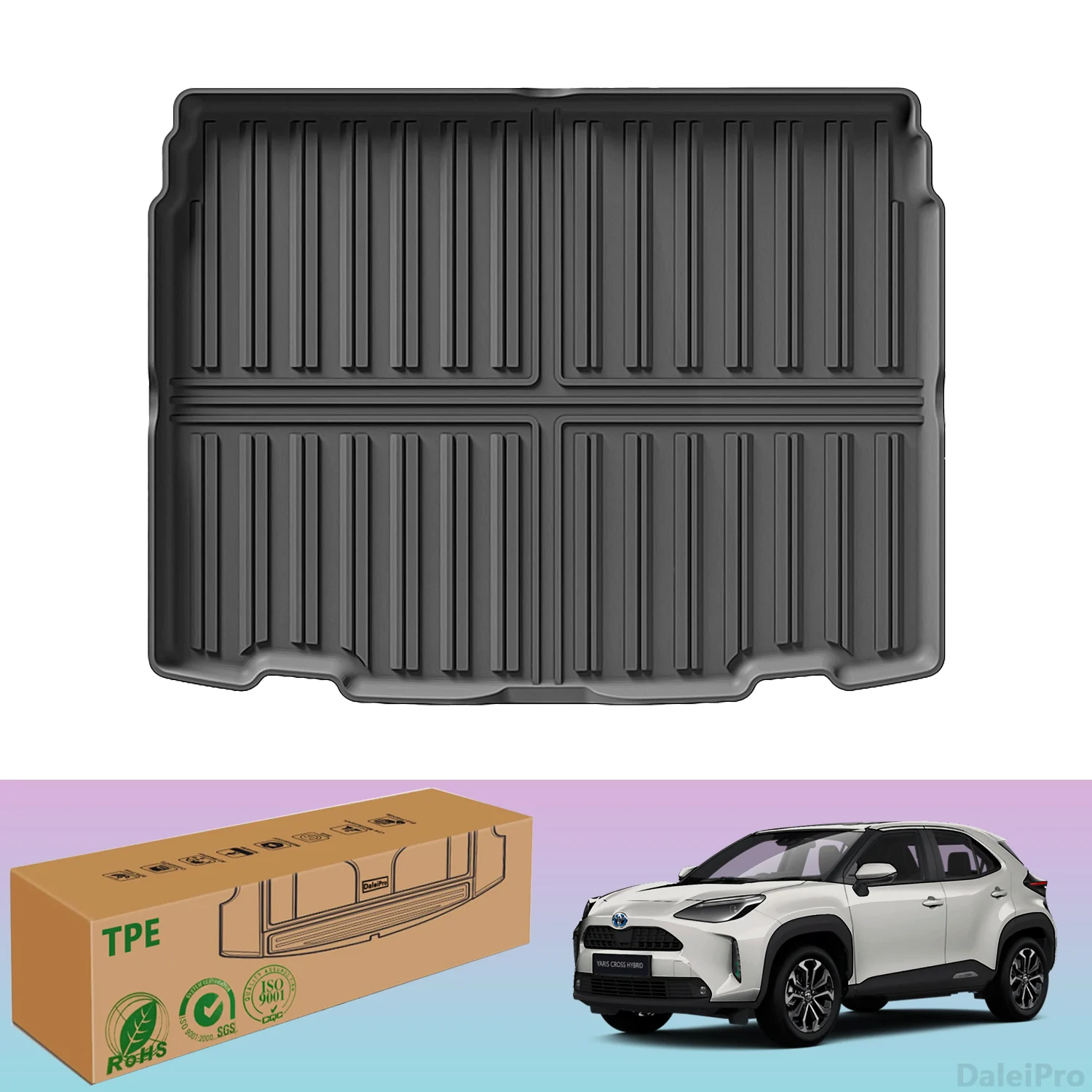 For Toyota Yaris Cross 2021-2024 Rear Trunk Mats Cargo Liner All Weather Waterproof Trunk Cover Car Accessories Carpet TPE Mats