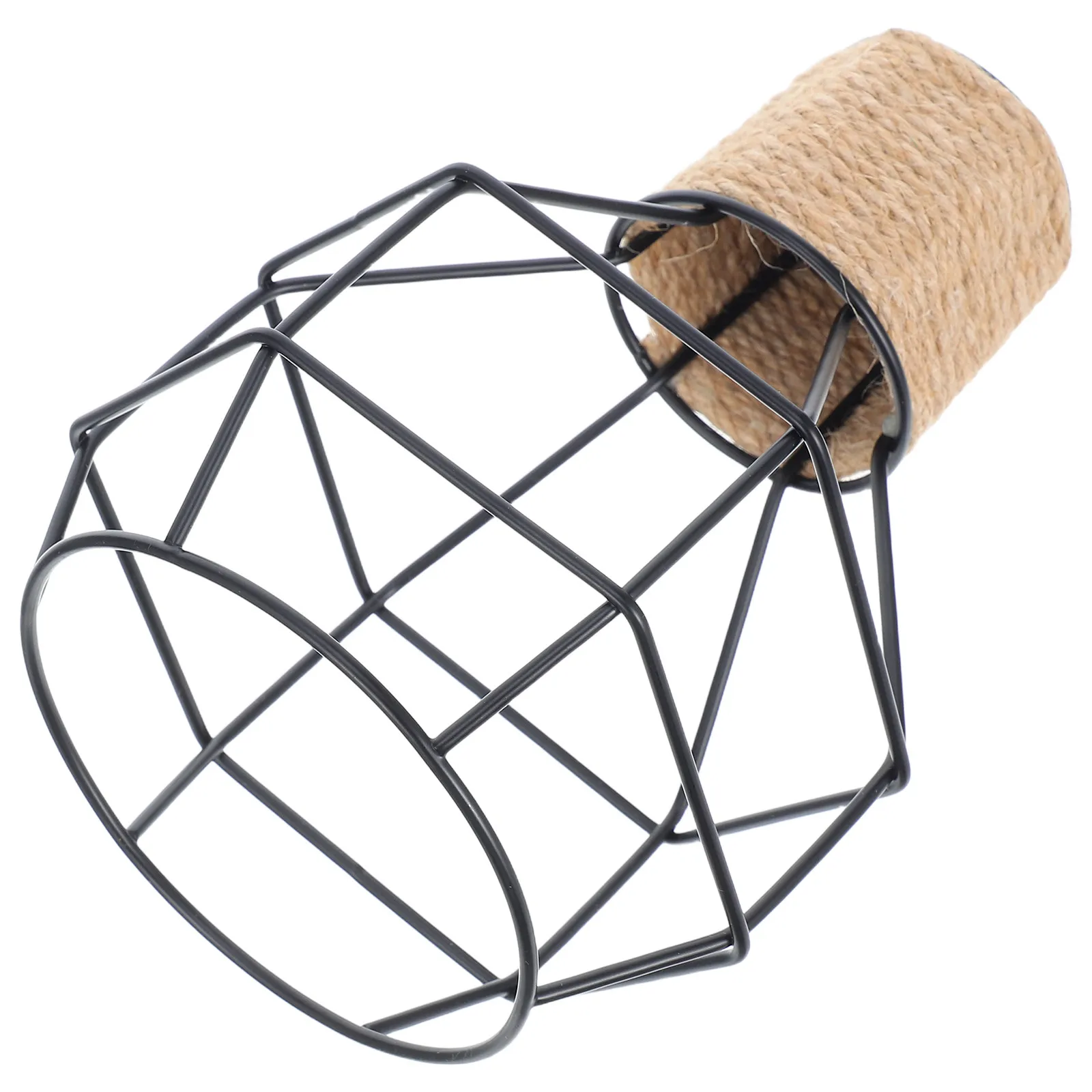 

Industrial Iron Lamp Shade Natural Jute Wrapped Hollow Out Metal Pendant Cover for Ceiling Wall Mount Decorative Vintage Style