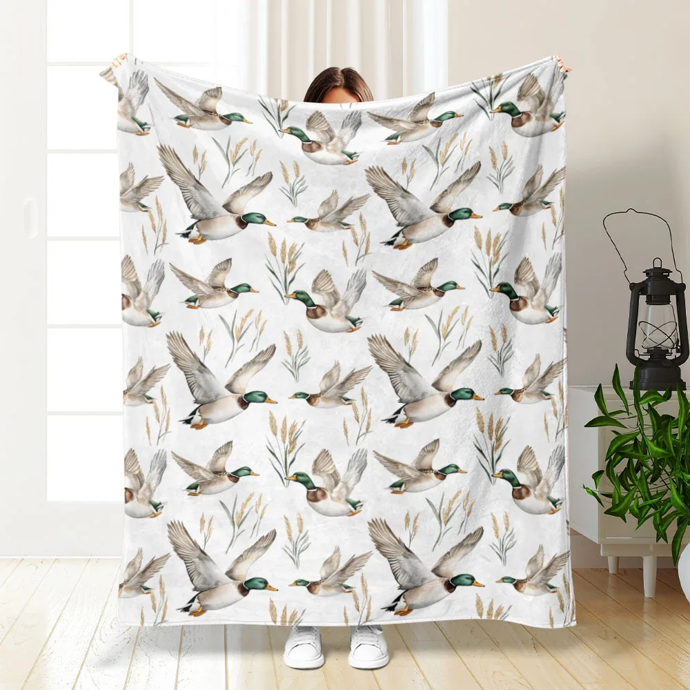 

1 piece bird print pattern blanket, polyester fabric, machine washable, suitable for bedroom living room decoration