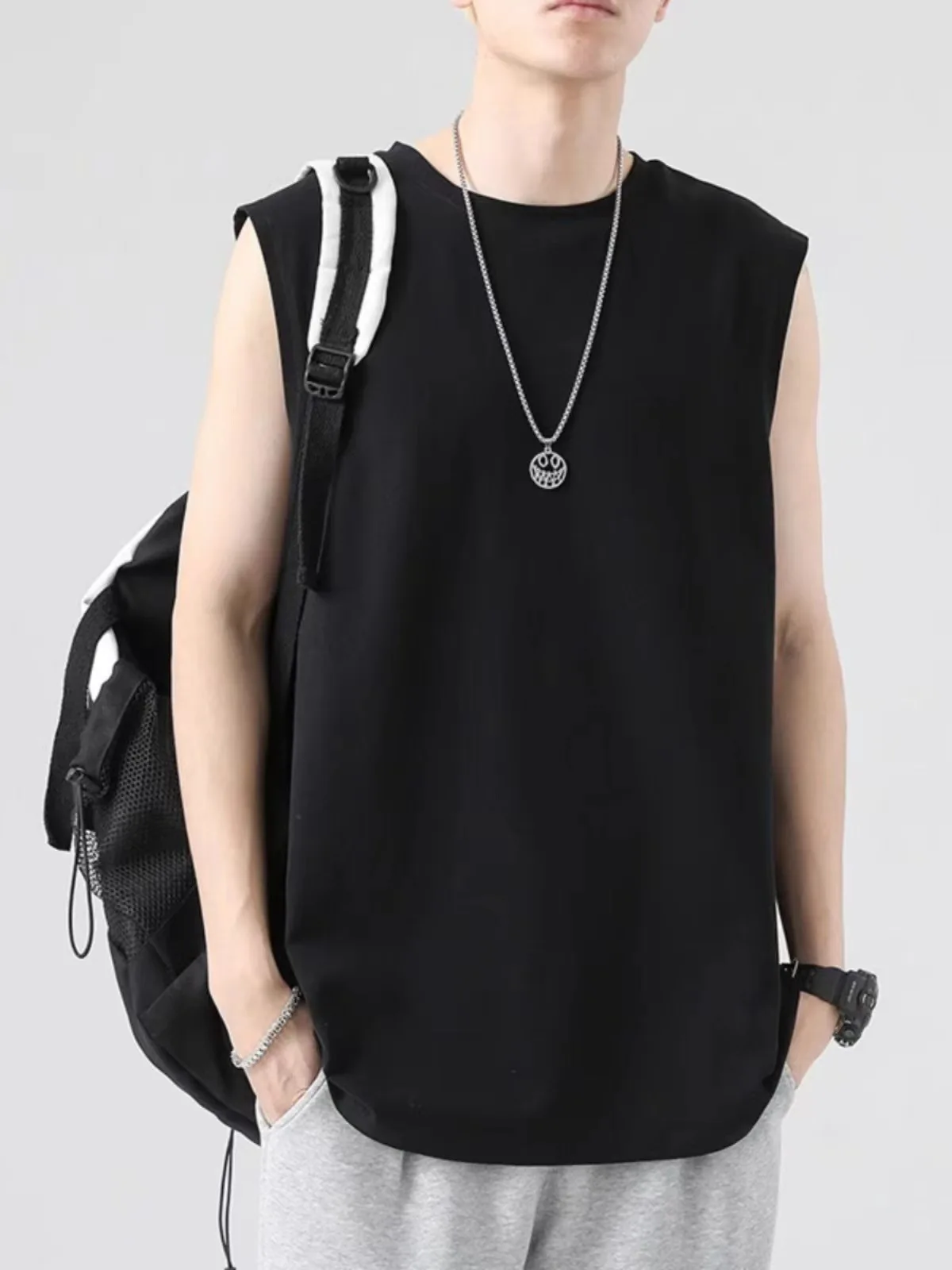 Solid Color 2025 Brand New Men's Tank Tops Vest Sleeveless Tees For Male Hooded Man Vests Tops Hip Hop Men Tank Top T shirt XXXL