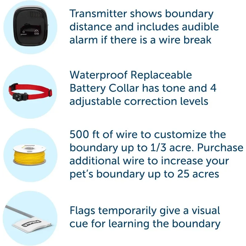 PetSafe In-Ground Pet Fence for Dogs and Cats Over 8 lb. - Waterproof with Tone and Static Correction - Invisible Fence