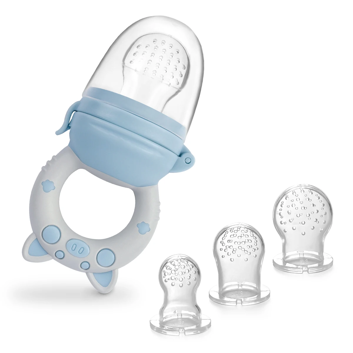 TYRY.HU 4 unids/set alimentador de frutas y verduras de silicona para bebés y niños pequeños 6-36 meses chupete de alimentación y dentición de calidad alimentaria