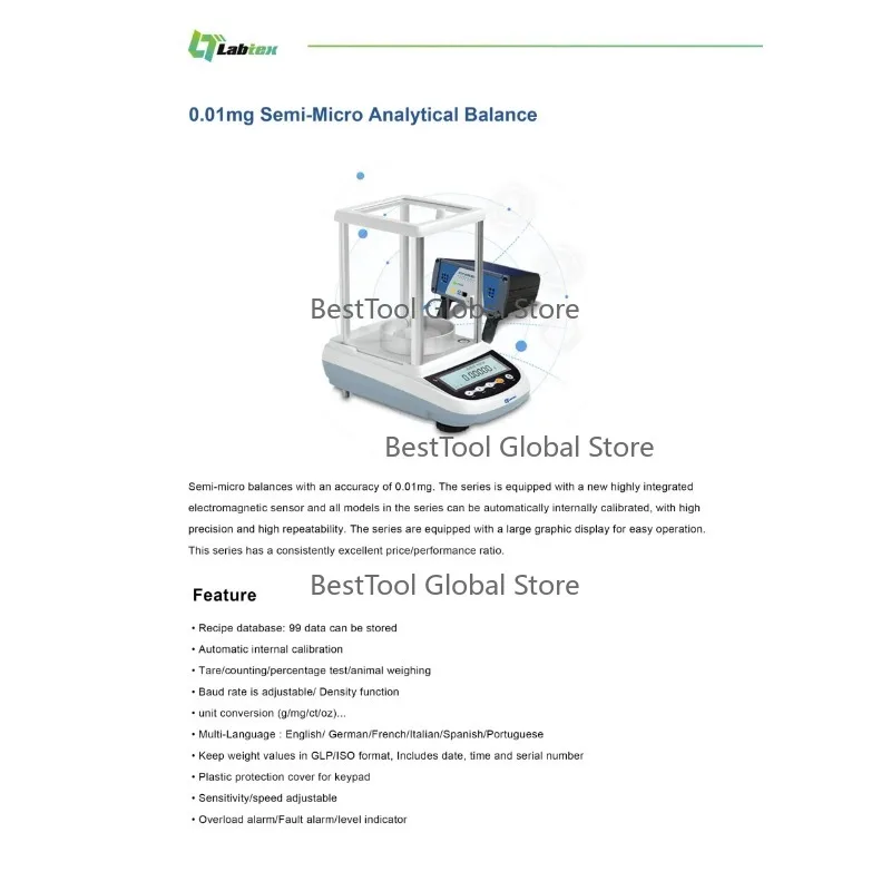 LA-BTEX 0.01mg Sem-i Balance Ana-lytical 0.0001 Laboratory Digits Precision An-alytical Bal-ance 0.0001 00001
