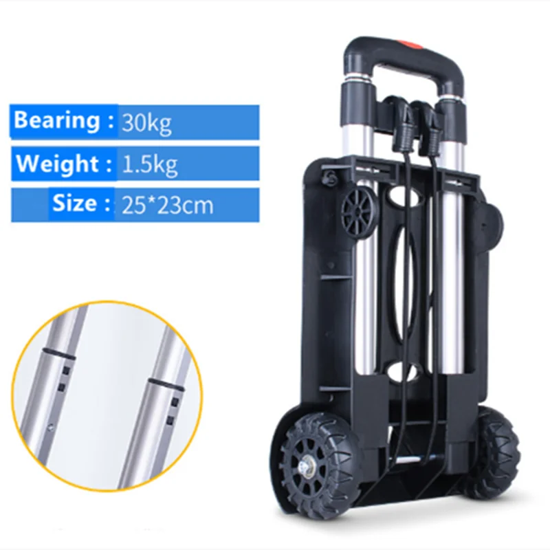 Trolley Folding Portable Small Trailer Luggage Car Household Pull-cargo Tow Truck Take Courier Pull-rod Cart Outdoor Shopping Tr