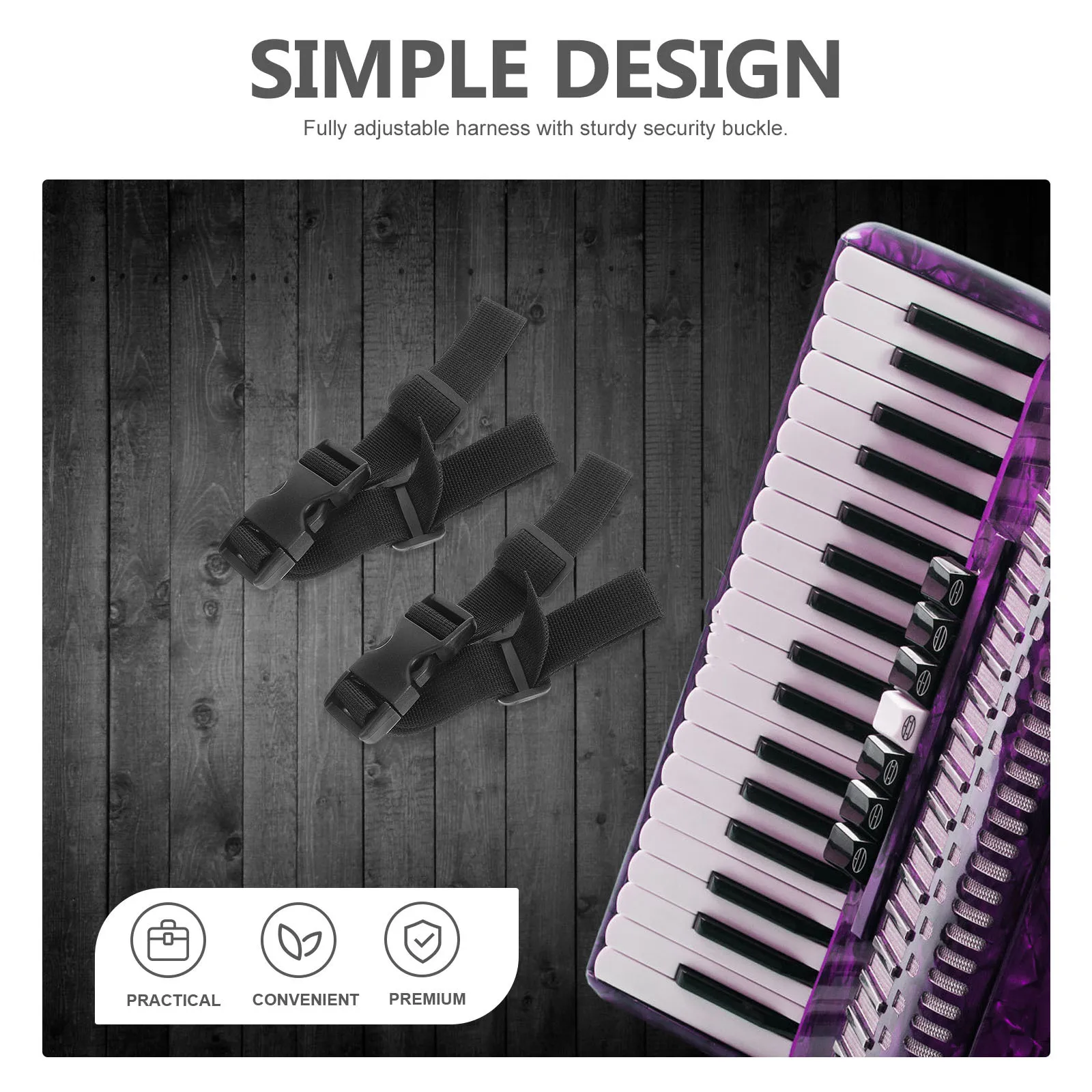 

2Pcs Anti-Slip Accordion Chest Strap Instrument Backpack Adjustment Durable Shoulder Strap Load Distribution Accordion Accessory