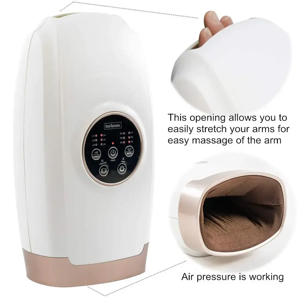 Wireless Electric Hand Massager with Heating Air Compression 6 Levels Pressure for Hands Arthritis Pain Relief Finger Numbness