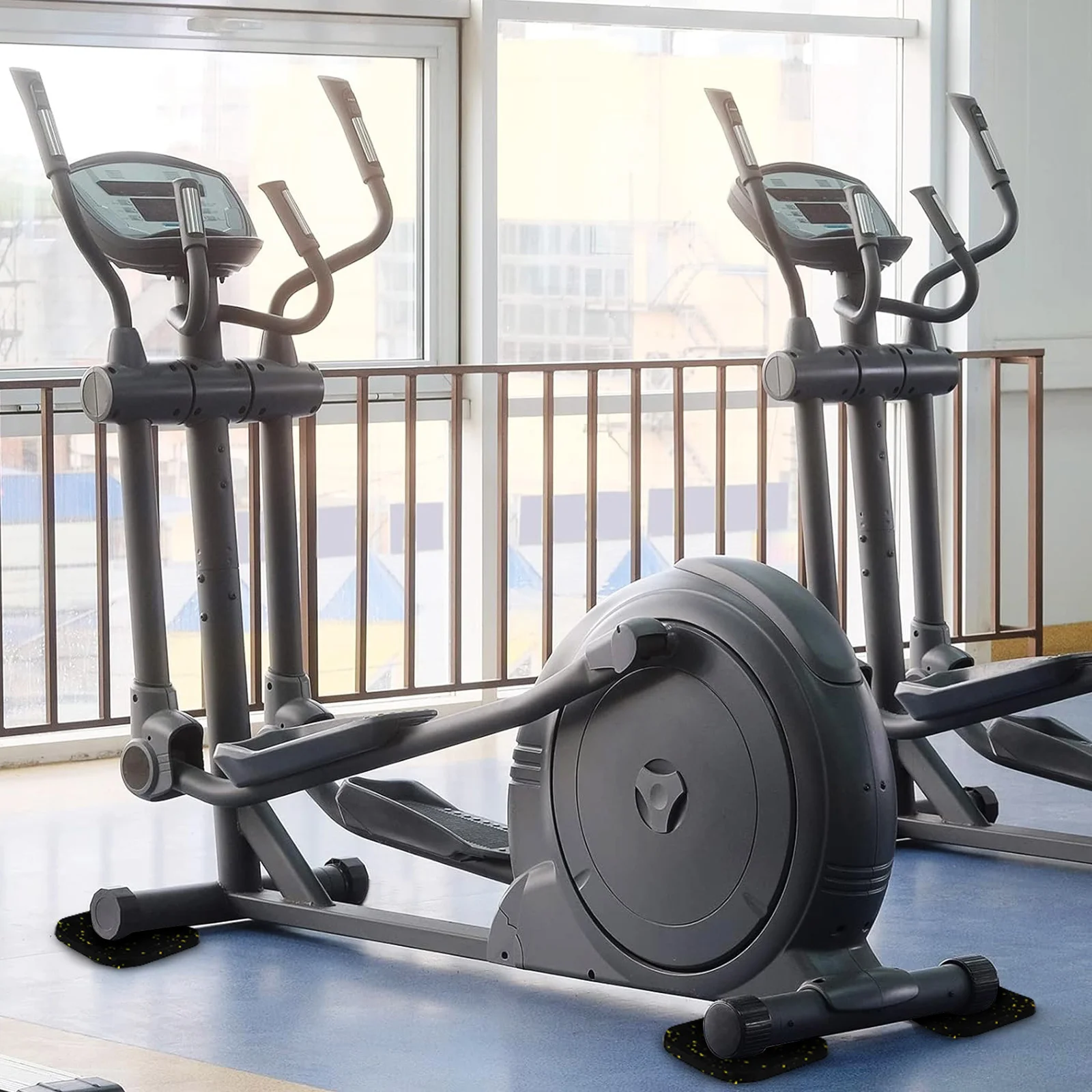 

6Pcs Thick Rubber Anti-Shock Fitness Mats Non-Slip Mat for Treadmill Exercise Floor Protection Noise Reduction