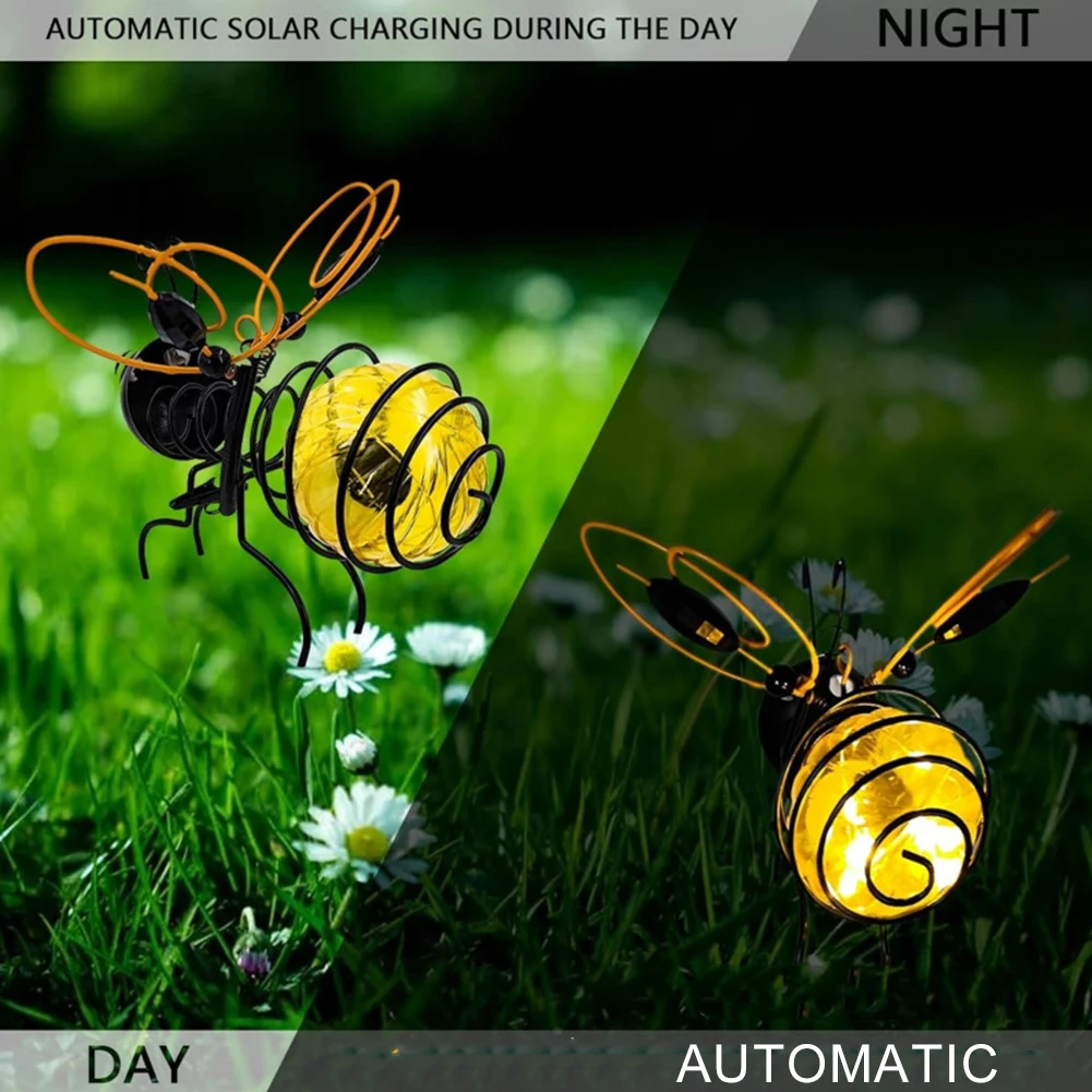 

LED Metal Insects Light Ornament Hanging Flying Animals Lamp Simulation Animal Solar Light Yard Balcony Porch Garden Decoration