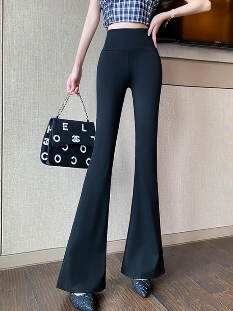 High Waist Zebra Print Micro Flared Pants Women's Summer 2026 Casual Design Sensation Bootcut Pants Lengthened Floor Sweeping