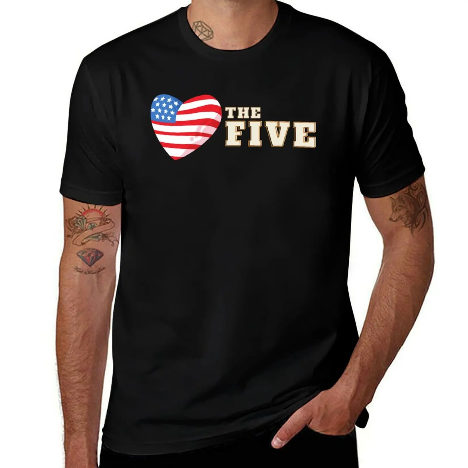 

Fox News The Five American Heart T-Shirt anime tshirt t shirts for man slim fit t shirts for man graphic tees T-Shirt