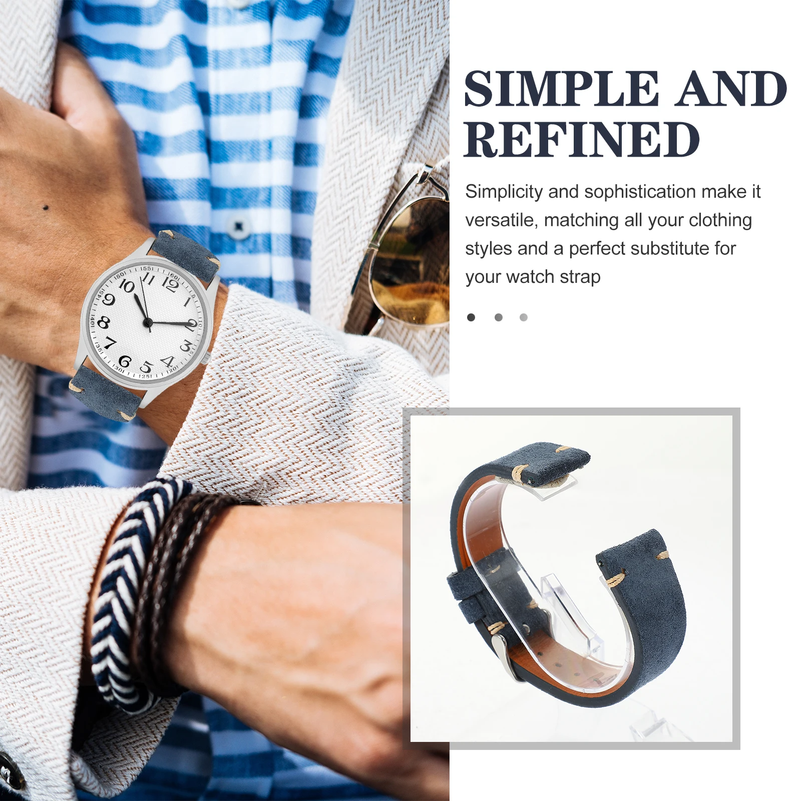 

for Retro Cowhide Material Watch Strap Adjustable Size Watch Band Replacement Men Watchband Wristwatch Belts