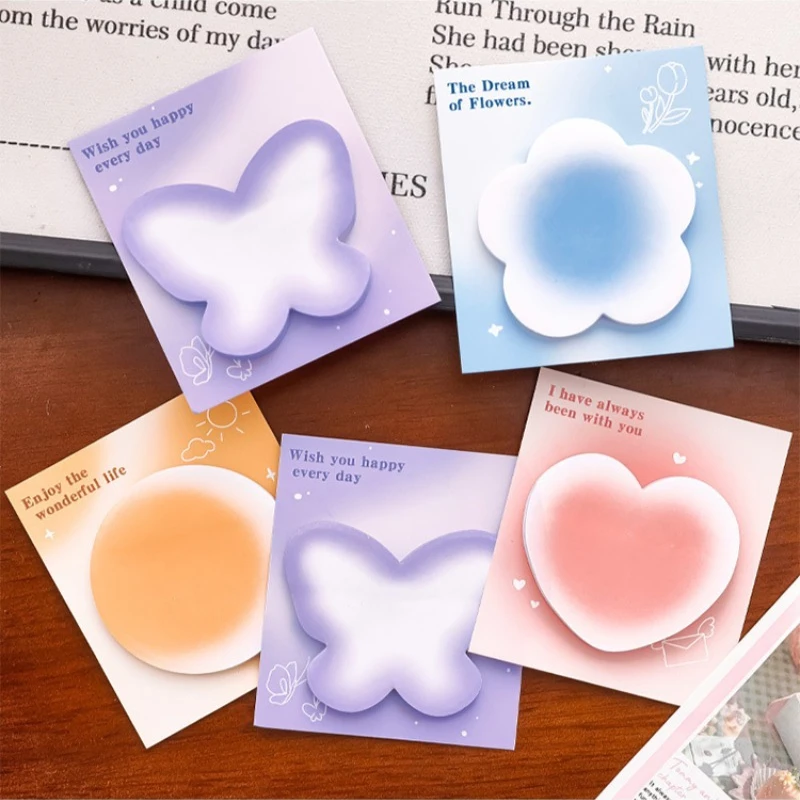 Creative Gradient Sticky Notes Cute Memo Pads Study Stationery Labels