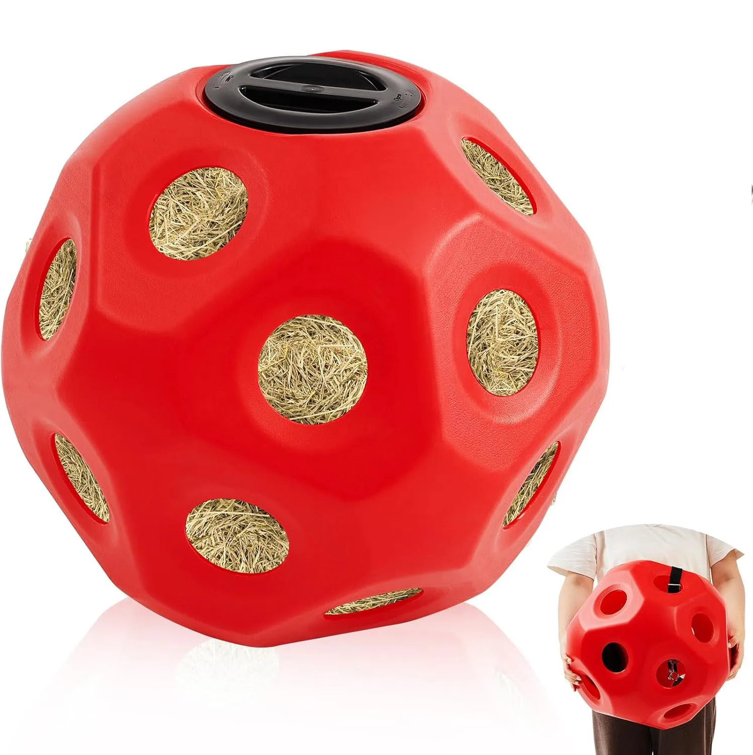 40 سنتيمتر لعبة القش الحصان الكرة الزرقاء تغذية بطيئة الإجهاد الإغاثة المغذية للماعز/الأغنام #4